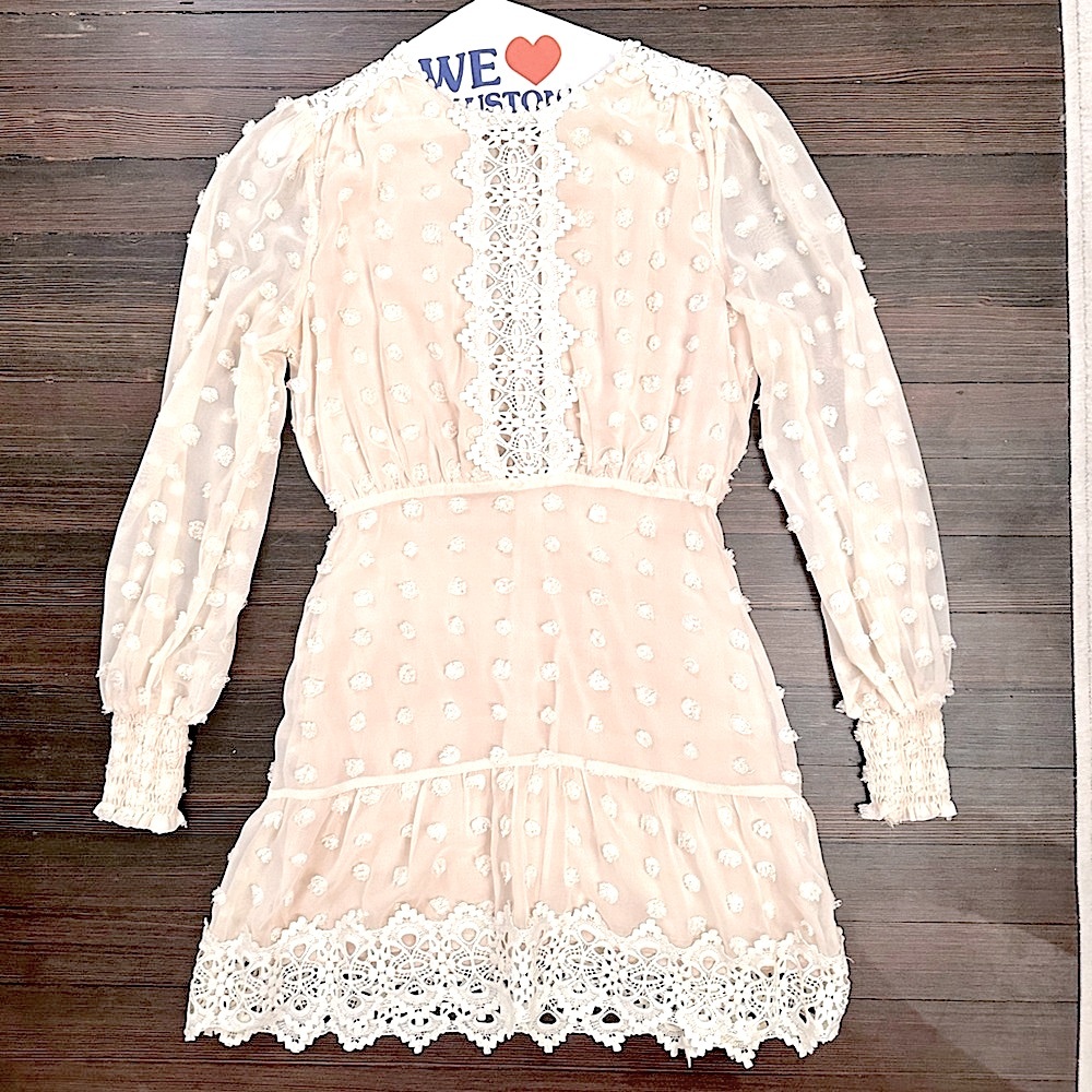 Lulus Cream Lust or Love Long Sleeve Mini Dress, XS 🤍🍦 - Picture 4 of 9